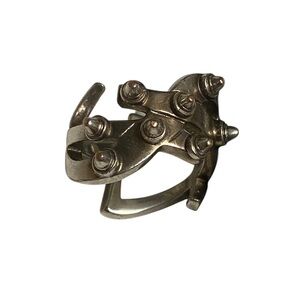 2010’ (Rare) Saint Laurent Silver Geometric Spike Ring
